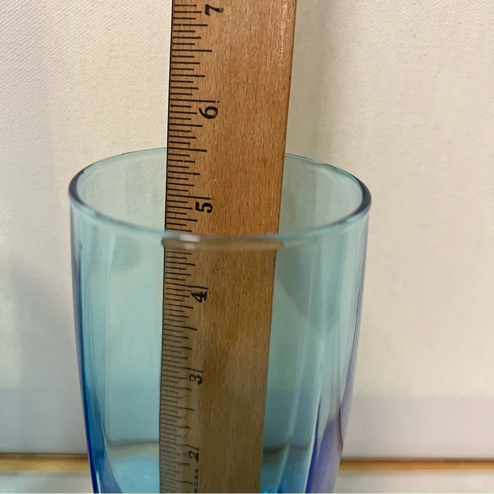 Cristar Blue Glass Tumblers 16 Ounce Drinking Glasses